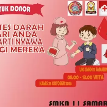 DONOR DARAH PMI DI SMKN 11 SAMARINDA