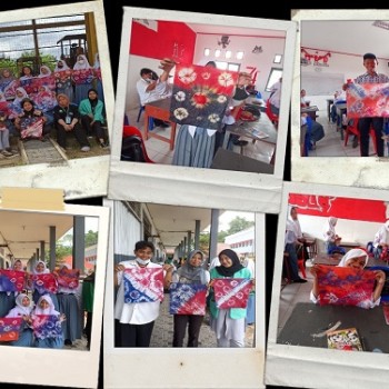 PELATIHAN TIE DYE DARI KKNT  UNIVERSITAS NAHDLATUL ULAMA KAL